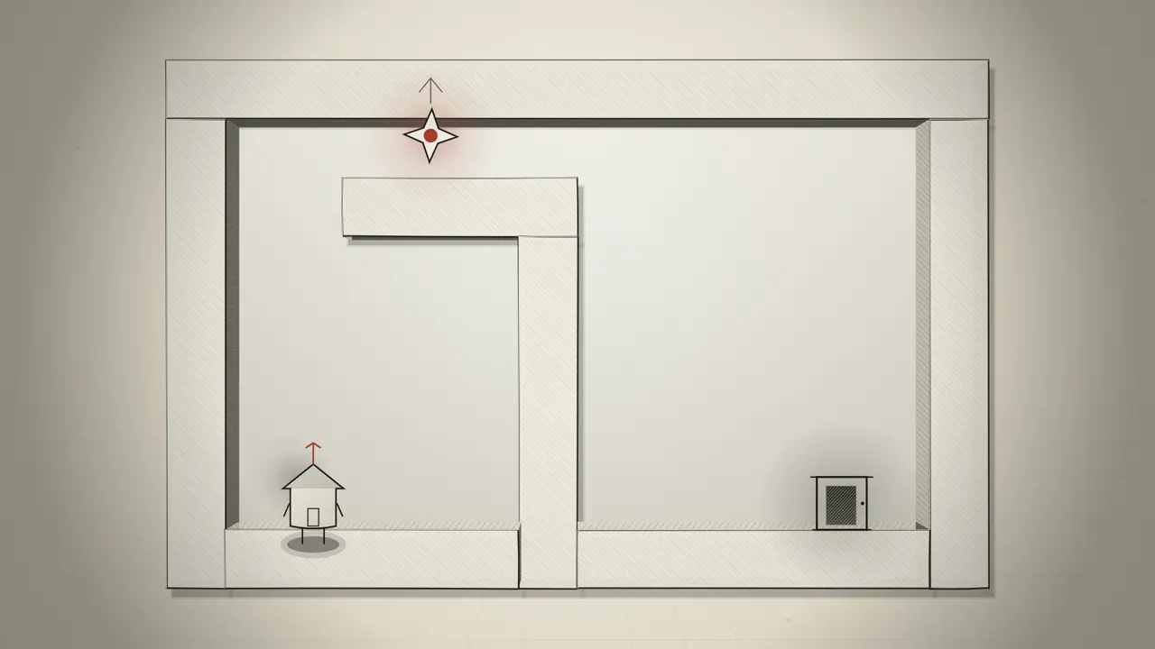 Room 50: a chimney with one glyph and one door.
